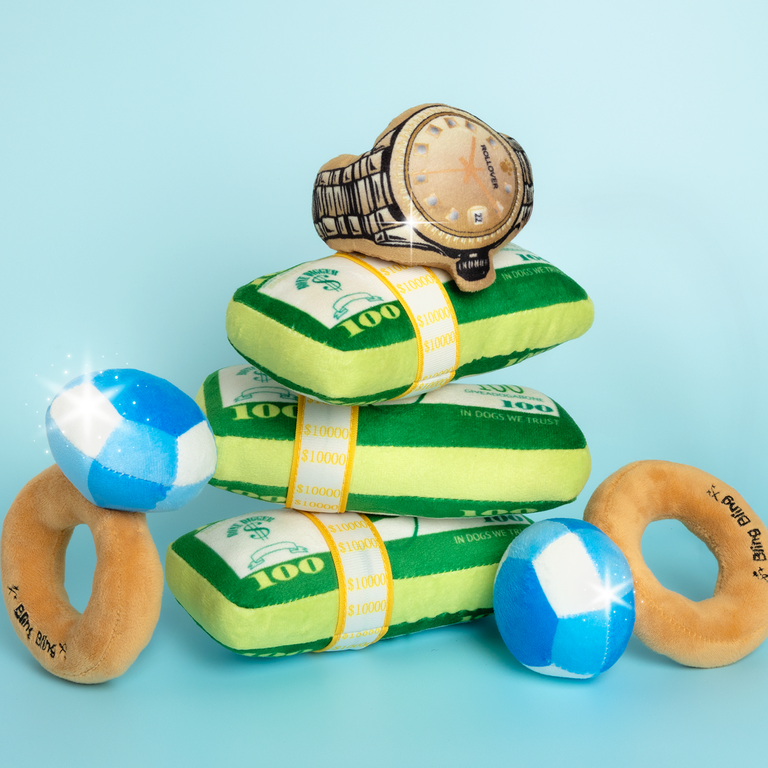 Rollover Gold Watch Dog Toy